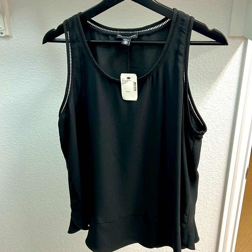 Saks Fifth Avenue Black dressy tank top size L